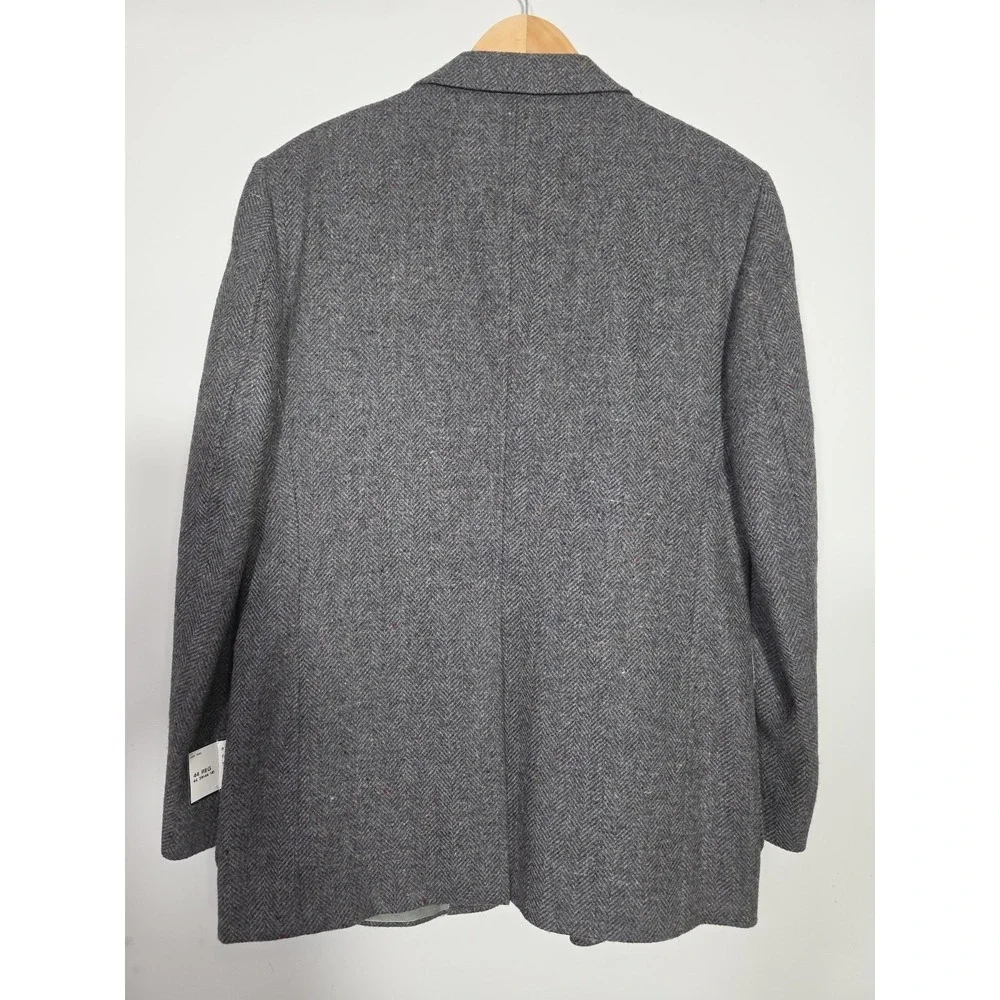 Vintage Imperial Haggar Wool Blazer 44R Gray Herringbone USA $115